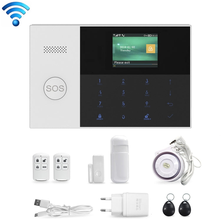 PG-105-GSM GSM/GPRS + WiFi Intelligent Alarm System with Touch Keypad & LCD Screen & RFID Function, EU Version PG-105-GSM GSM/GPRS + WiFi Intelligent Alarm System with Touch Keypad & LCD Screen & RFID Function, EU Version